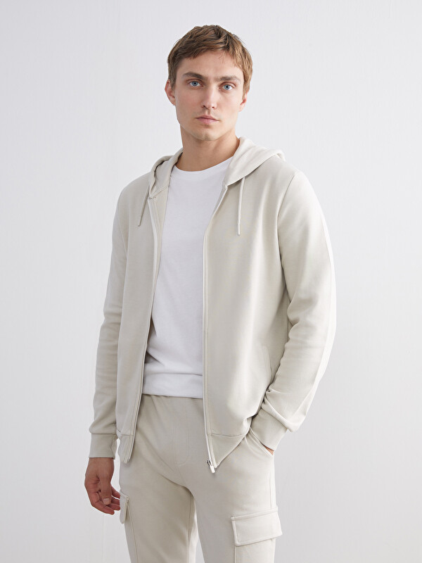 LCWAIKIKI Classic Kapüşonlu Erkek Fermuarlı Sweatshirt