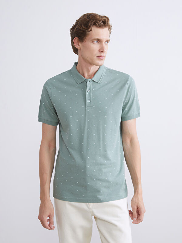 LCWAIKIKI Classic Polo Yaka Desenli Pike Erkek Tişört