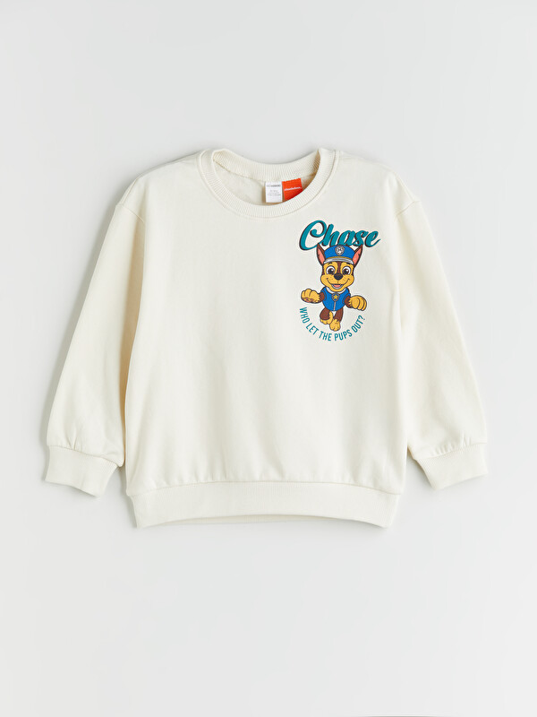 LCW Kids Bisiklet Yaka Baskılı Erkek Çocuk Sweatshirt