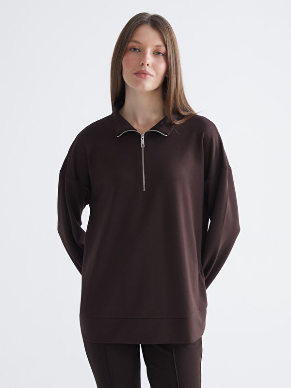 LCW Comfort Funnel Neck Women's Sweatshirt