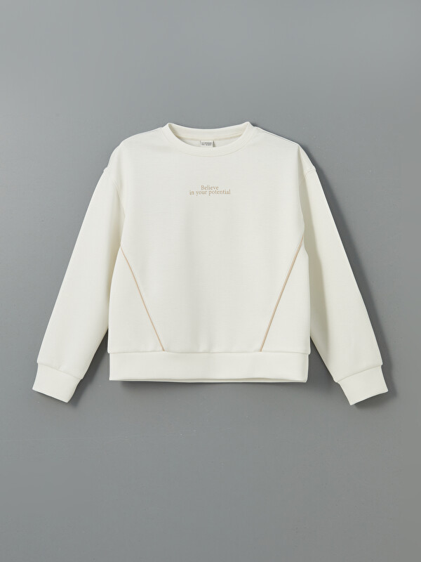 LCW Kids Bisiklet Yaka Kız Çocuk Sweatshirt
