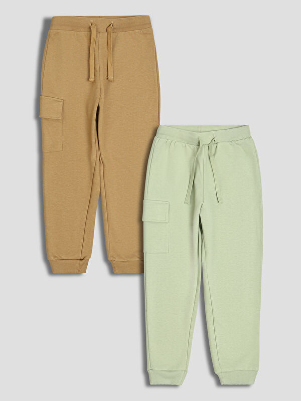 LCW Kids Lot de 2 Pantalons de Survêtement Jogger pour Garçons à Taille Élastiquée