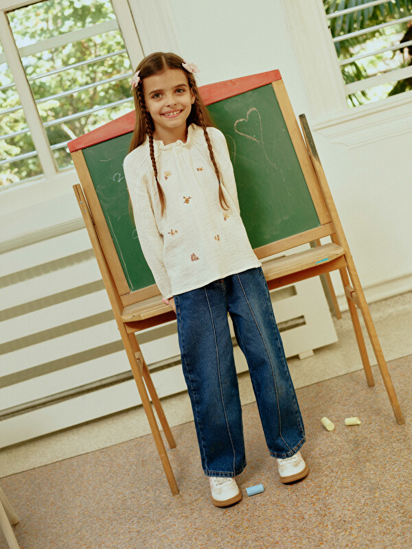 LCW Kids Beli Ayarlanabilir Kız Çocuk Jean Pantolon