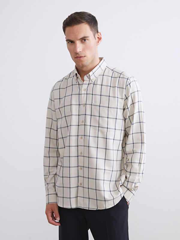 LCWAIKIKI Classic Regular Fit Uzun Kollu Ekose Erkek Gömlek