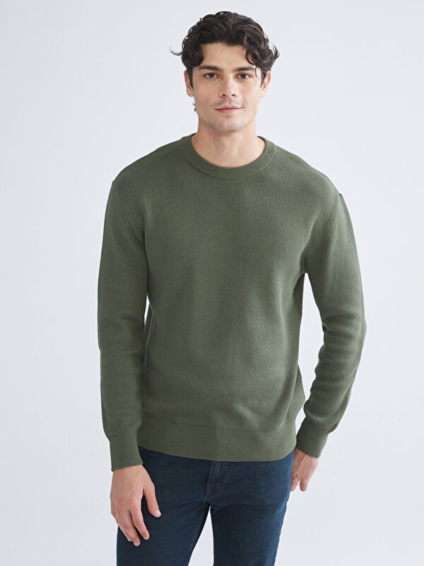 XSIDE Crew Neck Long Sleeve Men's Tricot Sweater