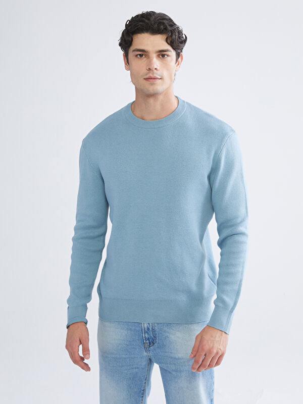 XSIDE Crew Neck Long Sleeve Men's Tricot Sweater