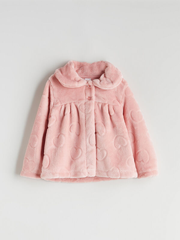 LCW baby Peter Pan Collar Baby Girls' Plush Coat