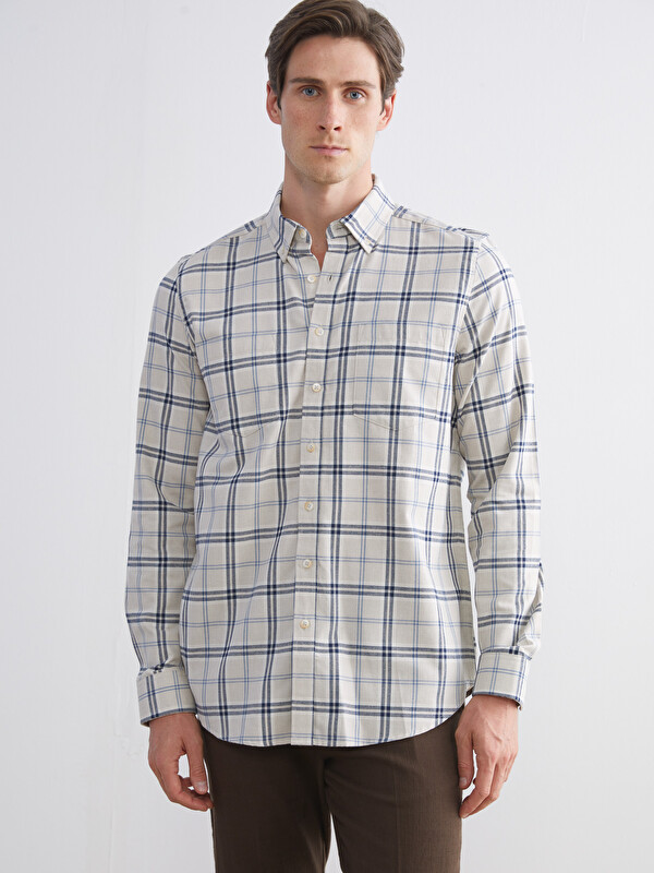 LCWAIKIKI Classic Regular Fit Uzun Kollu Ekose Erkek Gömlek