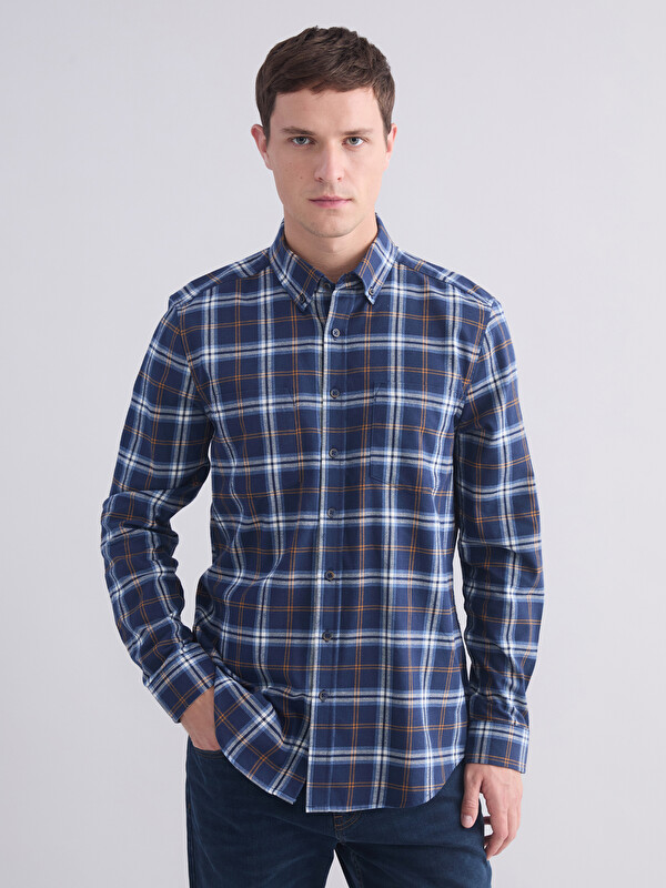 LCWAIKIKI Classic Regular Fit Uzun Kollu Ekose Erkek Gömlek