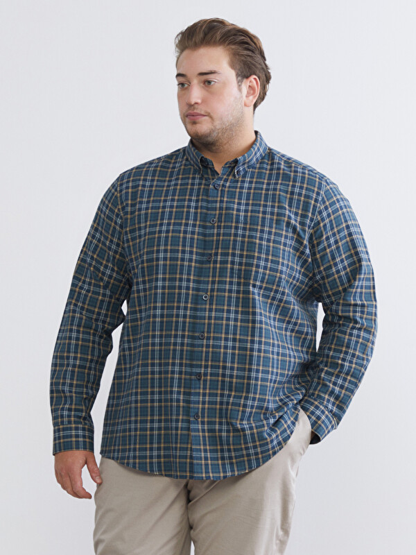 LCWAIKIKI Classic Regular Fit Uzun Kollu Ekose Erkek Gömlek
