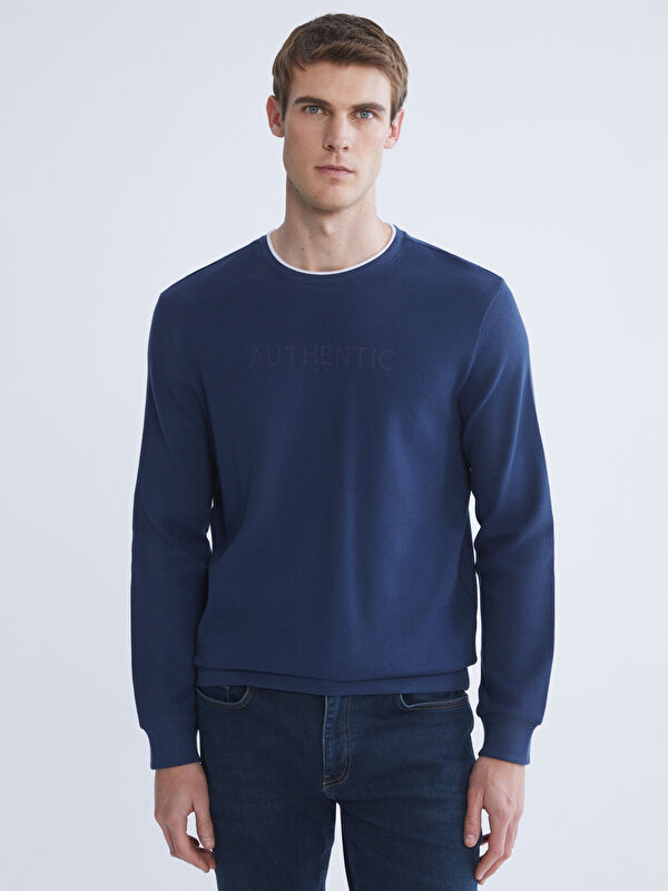 LCWAIKIKI Classic Crew Neck Long Sleeve Printed Men's Sweatshirt