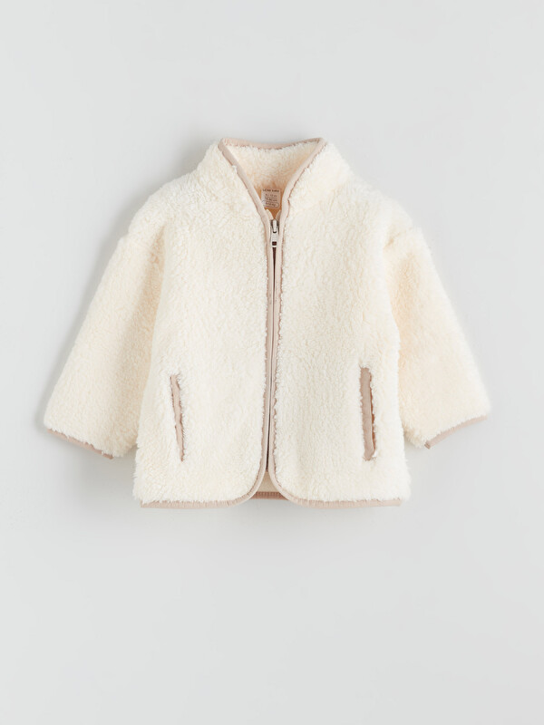 LCW baby High Collar Long Sleeve Baby Boy Cardigan