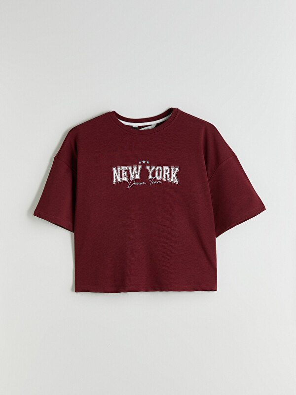 LCW Young New York Baskılı Oversize Kadın Pijama Üst