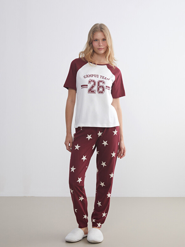 LCW Young Beli Lastikli Baskılı Kadın Jogger Pijama Altı