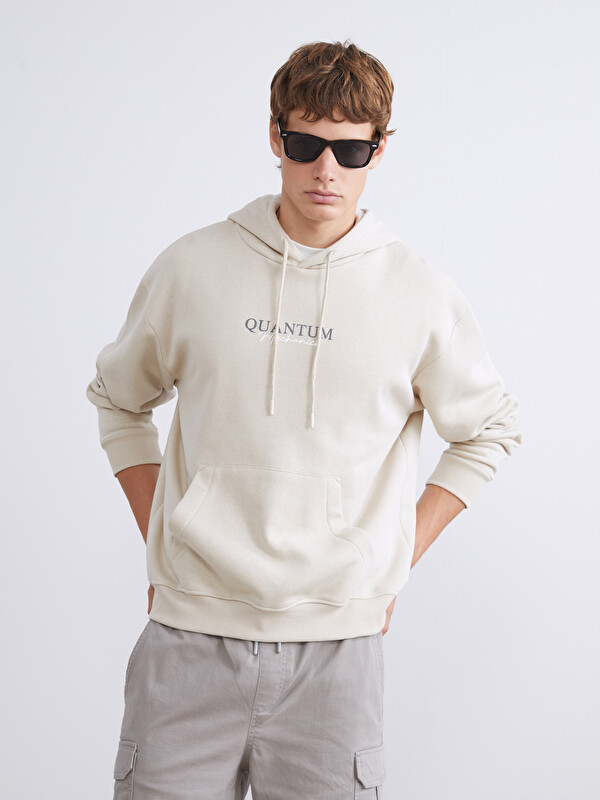 XSIDE Sweatshirt à capuche imprimé pour hommes à manches longues