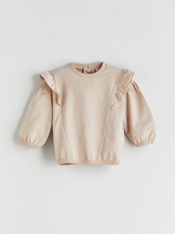 LCW baby Bisiklet Yaka Kız Bebek Sweatshirt
