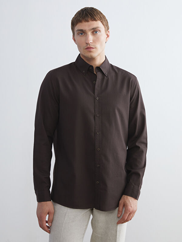SOUTHBLUE Slim Fit Long Sleeve Oxford Men's Shirt