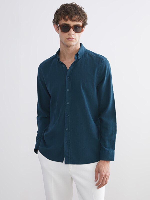 SOUTHBLUE Regular Fit Uzun Kollu Poplin Erkek Gömlek