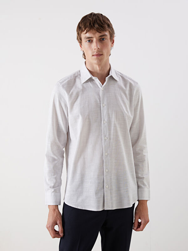 SOUTHBLUE Regular Fit Long Sleeve Striped Poplin Men's Shirt