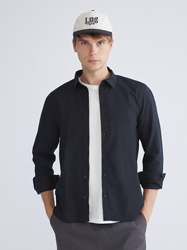 XSIDE Regular Fit Uzun Kollu Gabardin Erkek Gömlek