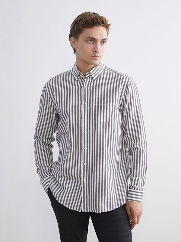 SOUTHBLUE Regular Fit Uzun Kollu Çizgili Erkek Gömlek