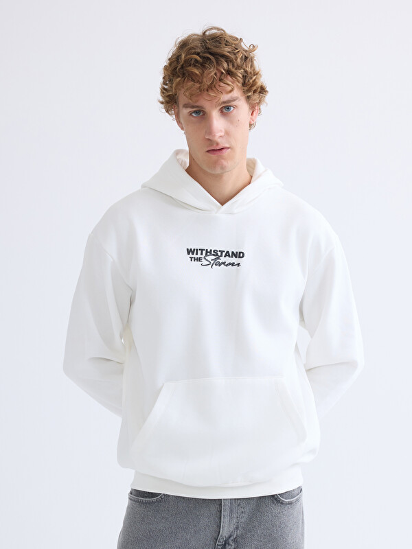XSIDE Uzun Kollu Baskılı Erkek Hoodie