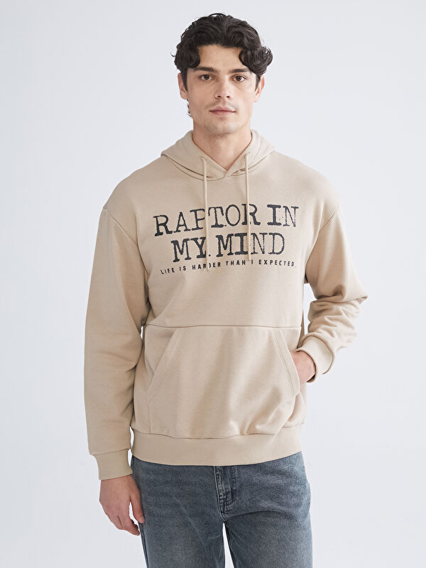 XSIDE Uzun Kollu Baskılı Erkek Hoodie