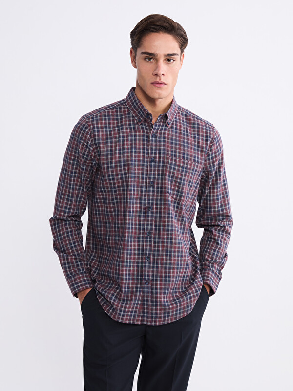 LCWAIKIKI Classic Regular Fit Uzun Kollu Ekose Erkek Gömlek