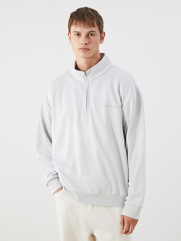 XSIDE Dik Yaka Baskılı Erkek Sweatshirt