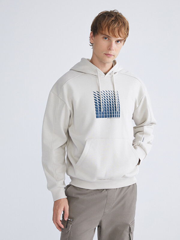 XSIDE Uzun Kollu Baskılı Erkek Hoodie
