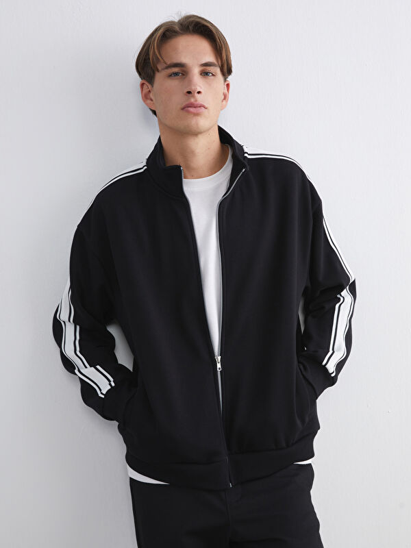 XSIDE Dik Yaka Uzun Kollu Erkek Fermuarlı Sweatshirt