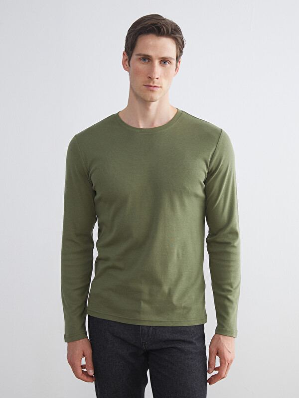 LCWAIKIKI Classic T-shirt à Manches Longues Basique Col Rond pour Hommes