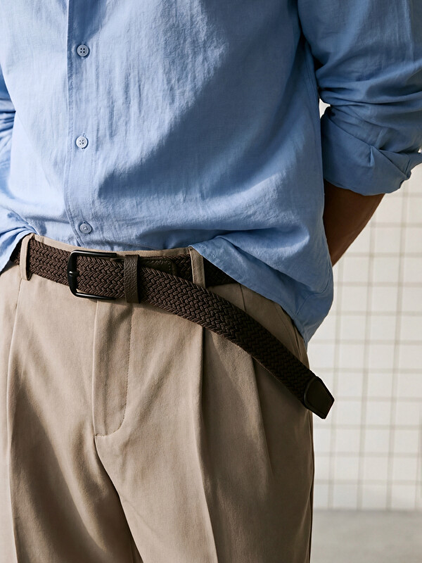 LCW ACCESSORIES Örgü Desenli Erkek Kemer