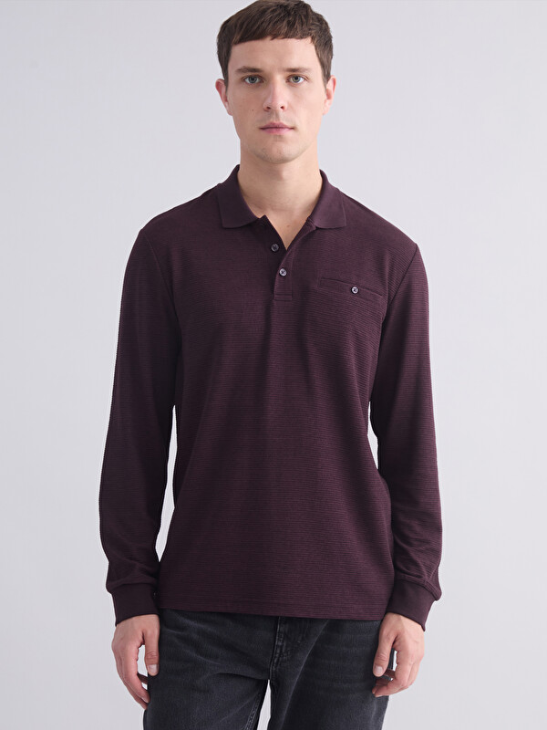 LCWAIKIKI Classic Polo Yaka Uzun Kollu Erkek Sweatshirt