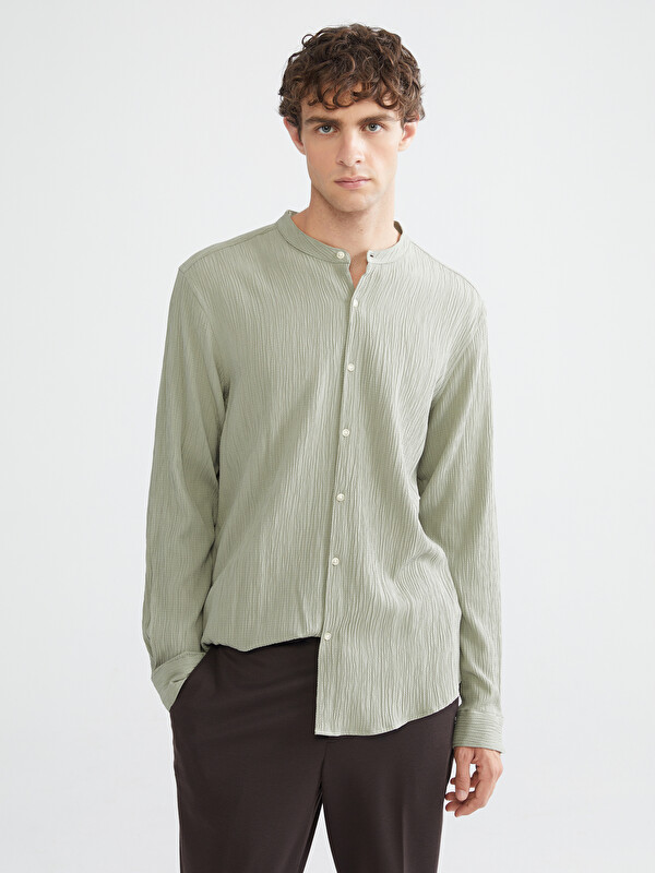 LCW Vision Regular Fit Long Sleeve Men's Textured Shirt