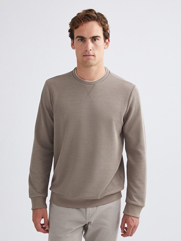 LCWAIKIKI Classic Bisiklet Yaka Uzun Kollu Erkek Sweatshirt