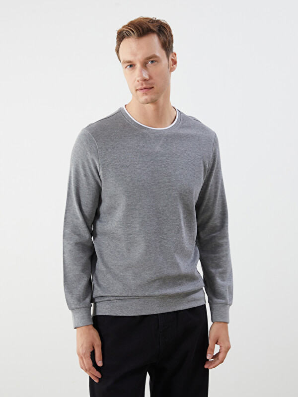 LCWAIKIKI Classic Bisiklet Yaka Uzun Kollu Erkek Sweatshirt