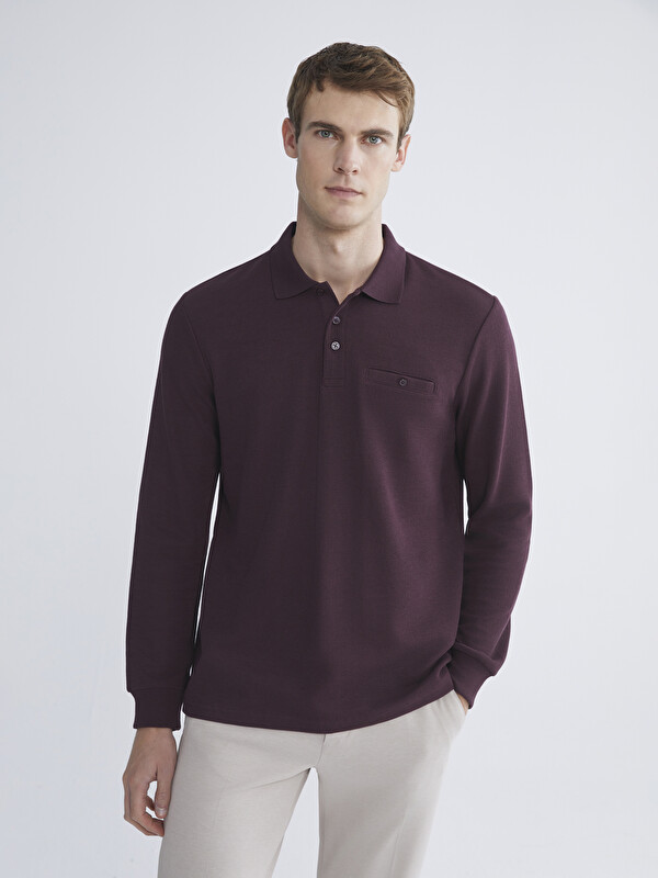 LCWAIKIKI Classic Polo Yaka Uzun Kollu Erkek Sweatshirt