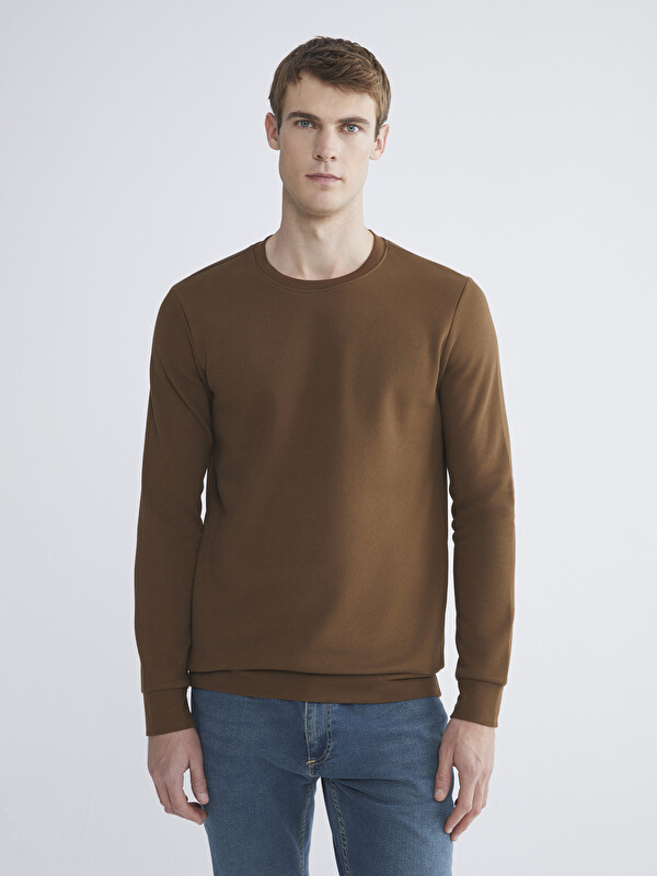 LCWAIKIKI Basic Bisiklet Yaka Erkek Kalın Sweatshirt