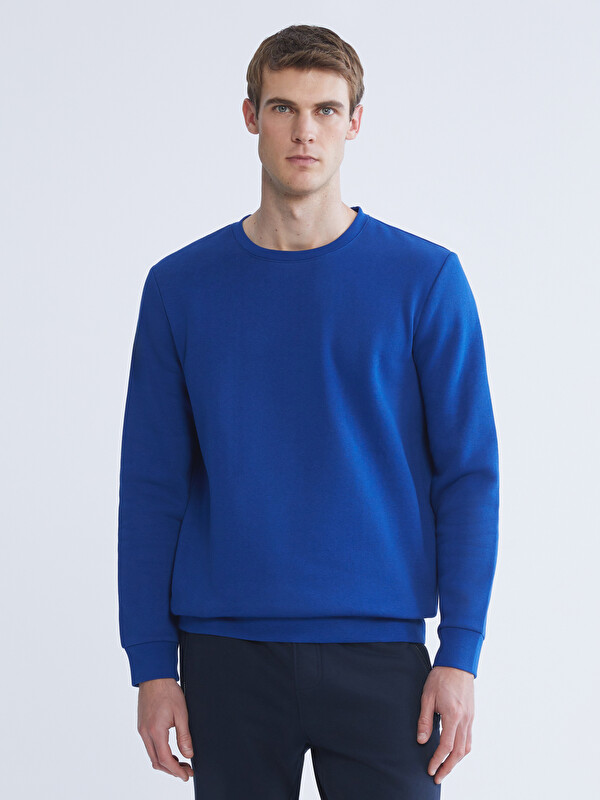 LCWAIKIKI Basic Bisiklet Yaka Erkek Kalın Sweatshirt