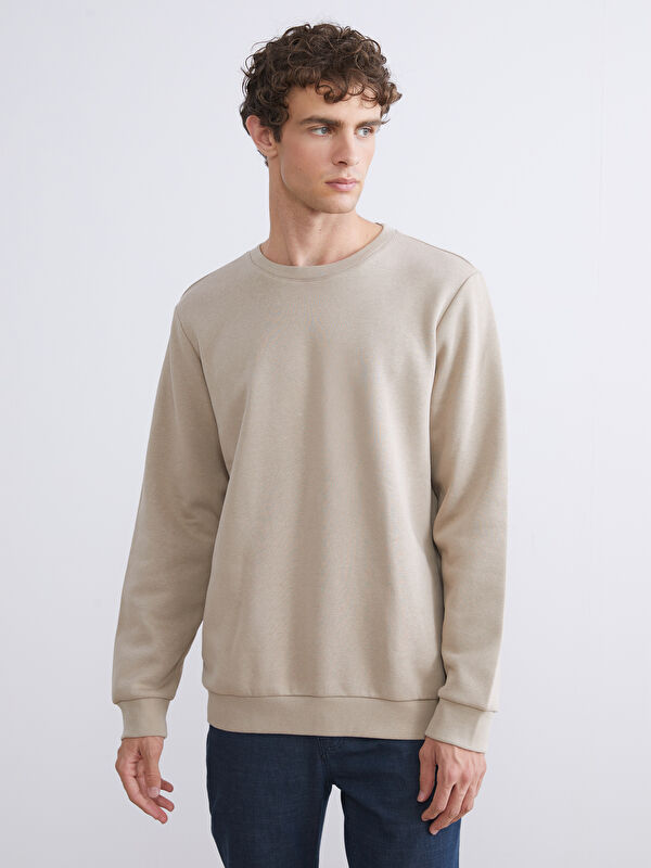 LCWAIKIKI Basic Crew Neck Men's Thick Sweatshirt