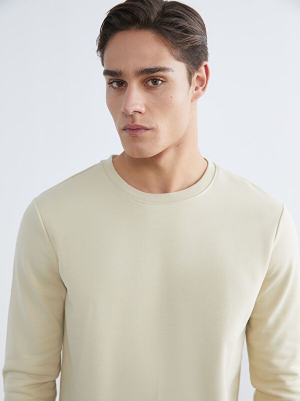LCWAIKIKI Basic Bisiklet Yaka Erkek Kalın Sweatshirt