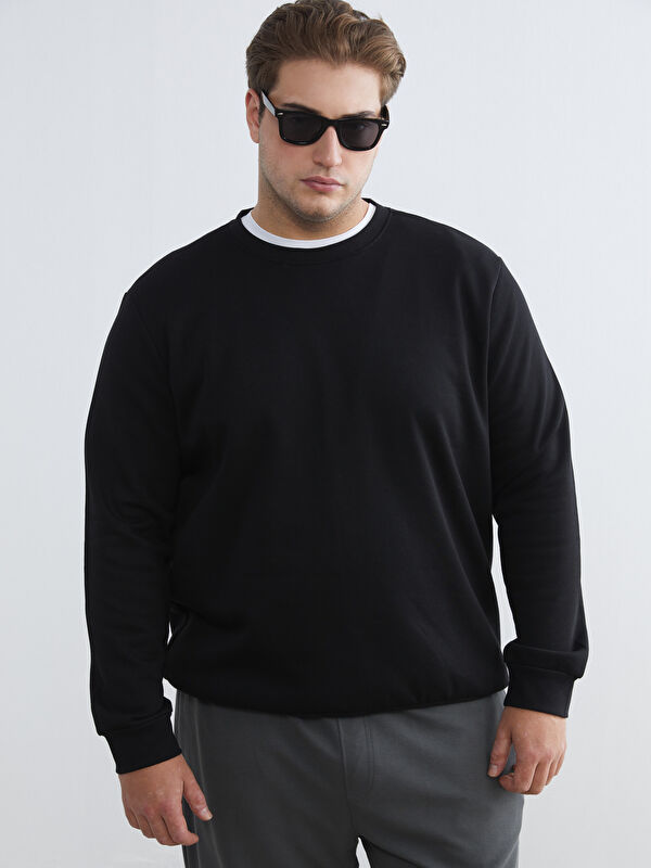 LCWAIKIKI Basic Bisiklet Yaka Erkek Kalın Sweatshirt