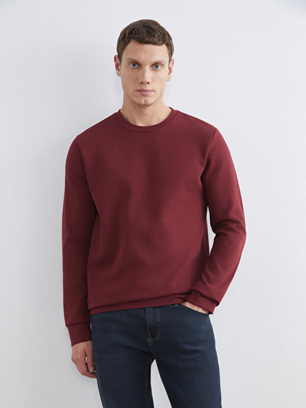 LCWAIKIKI Basic Bisiklet Yaka Erkek Kalın Sweatshirt