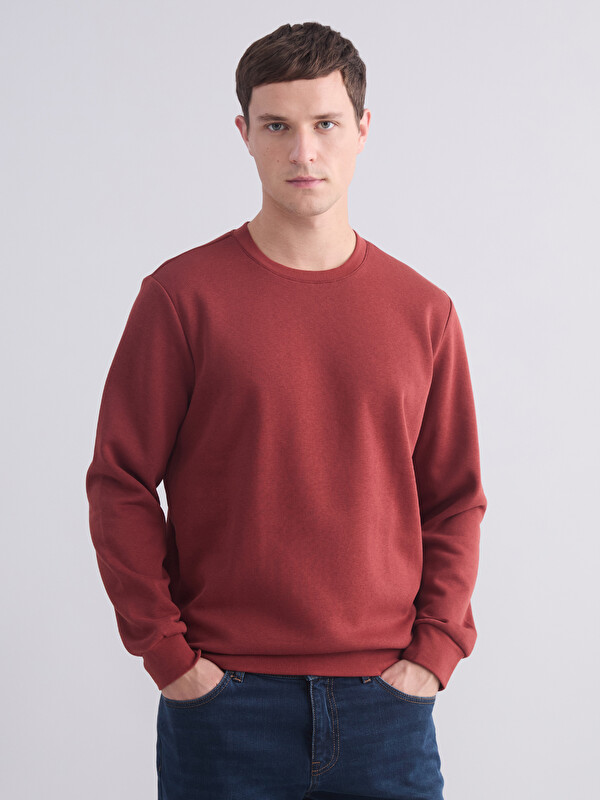 LCWAIKIKI Basic Bisiklet Yaka Erkek Kalın Sweatshirt