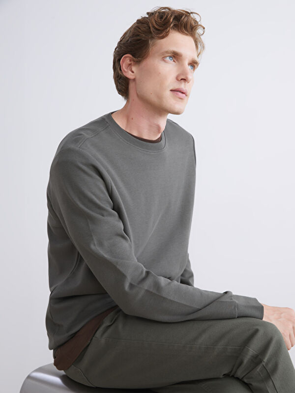 LC WAIKIKI Bisiklet Yaka Erkek Sweatshirt
