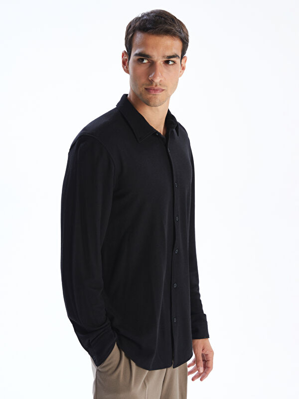 LCW Vision Slim Fit Uzun Kollu Erkek Dokulu Gömlek