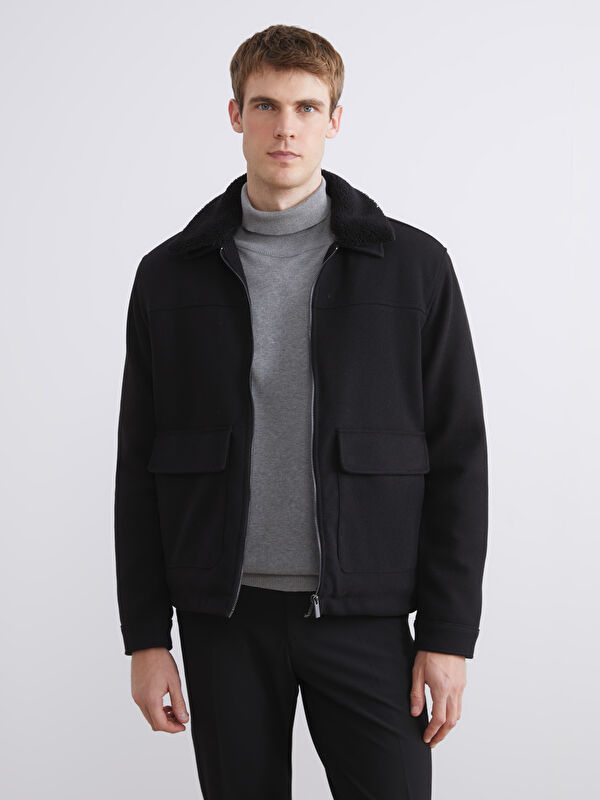 SOUTHBLUE Regular Fit Fur Collar Men's Cachet Coat