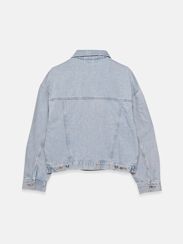 XSIDE Jacket Collar Standard Fit Long Sleeve Women's Jean Jacket