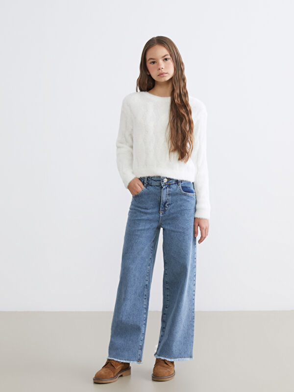 LCW Kids Wideleg Kız Çocuk Jean Pantolon